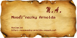 Mosánszky Arnolda névjegykártya